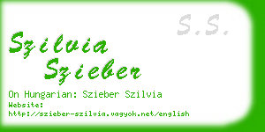 szilvia szieber business card